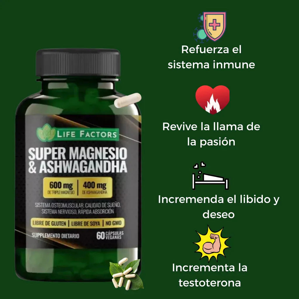 MAGNESIO & ASHWAGANDHA con ENVÍO GRATIS ⭐️⭐️⭐️⭐️⭐️