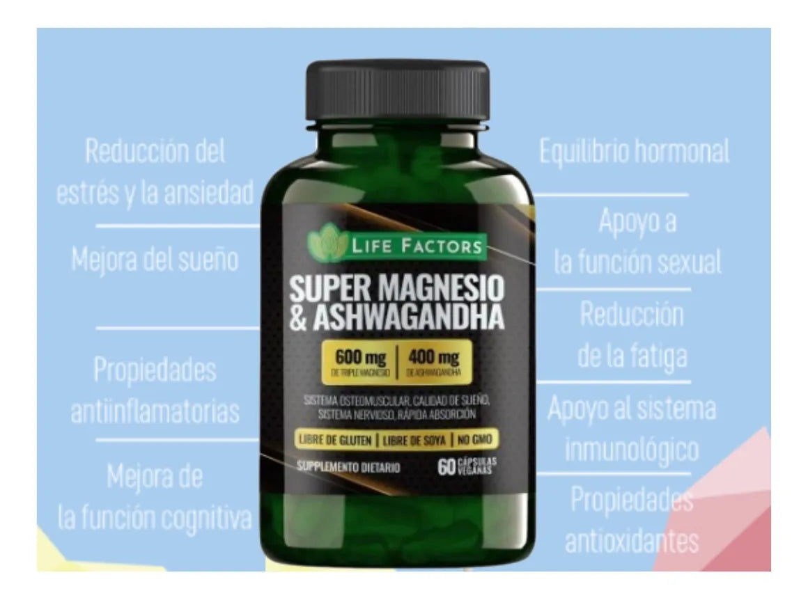 MAGNESIO & ASHWAGANDHA con ENVÍO GRATIS ⭐️⭐️⭐️⭐️⭐️