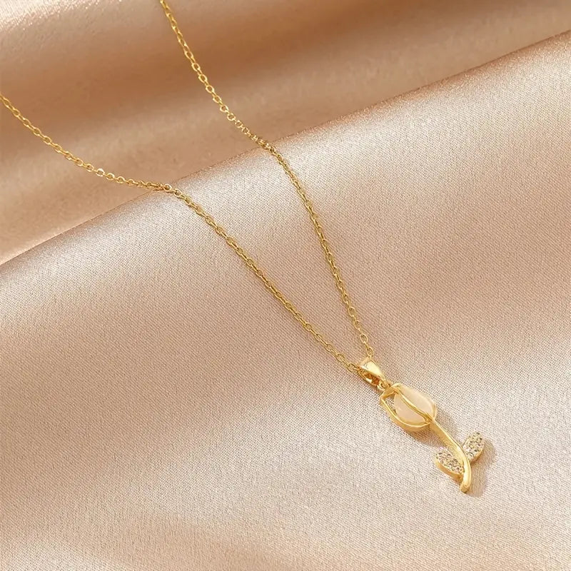 COLLAR  TULIPAN 🌷  _ROSA con ENVÍO GRATIS ⭐️⭐️⭐️⭐️⭐️