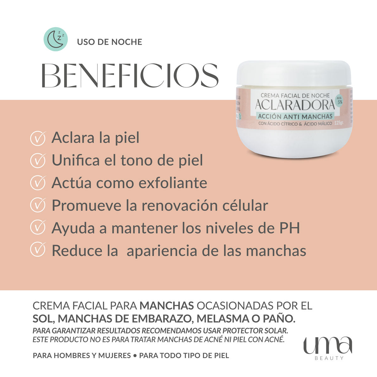 Crema Aclaradora Uma Beauty con ENVÍO GRATIS⭐️ ⭐️ ⭐️ ⭐️ ⭐️